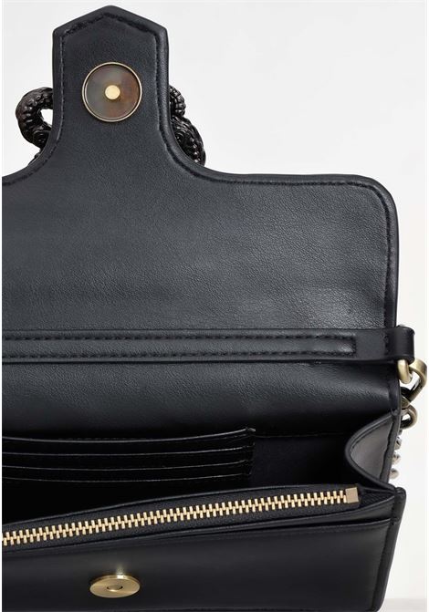 Black women's bag with antique golden metal snake detail JUST CAVALLI | 76RA5PA2ZSA89899